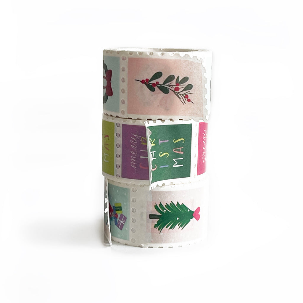 festive fun christmas stamp washi tape | set of 3