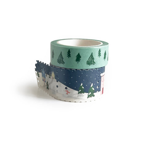 christmas village holiday washi tape | set of 2