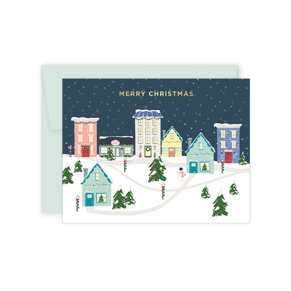 christmas village greeting cards (box of 10)