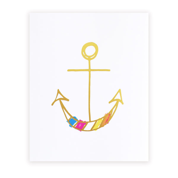 happy anchor art print