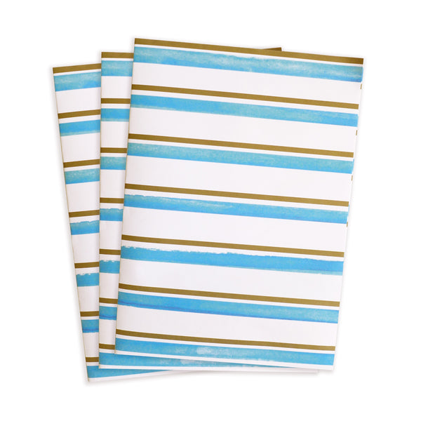 watercolor stripe gift wrap sheets 3pk