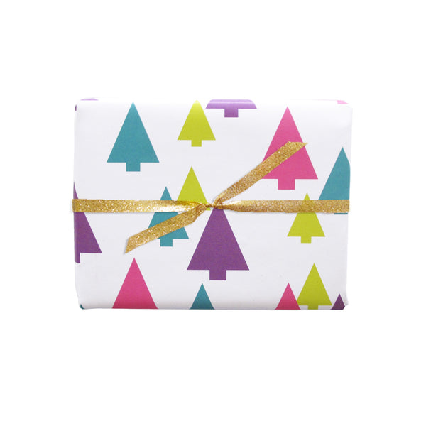 festive trees gift wrap sheets 3pk