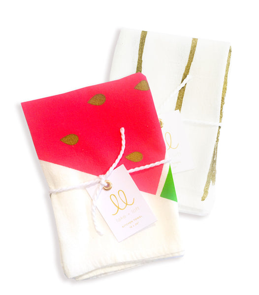 paint stripe tea towel